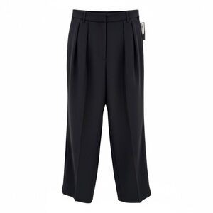 Banana Republic Factory Relaxed Wide Leg Pleated Trouser in Black Size 14